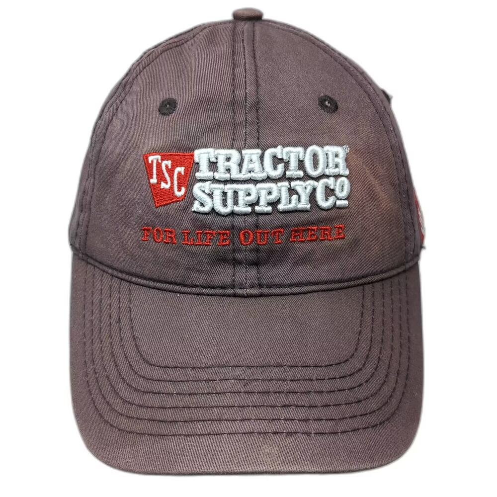Tractor Supply Co Baseball Cap Gray Red OS Embroidered Hat For Life Out Here